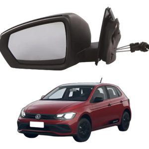 Retrovisor Vw Polo 18/24 Lado Esquerdo Manual Texturizado