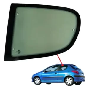 Vidro Janela Movel Tras Peugeot 206/207 2pt Esquerdo C/furo
