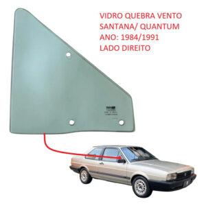 Vidro Quebra Vento Vw Santana/quantum 84/91 Direito C/furo